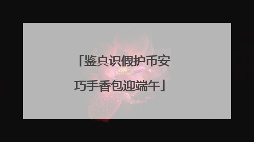 鉴真识假护币安 巧手香包迎端午