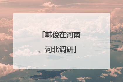 韩俊在河南、河北调研