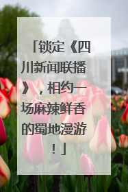锁定《四川新闻联播》，相约一场麻辣鲜香的蜀地漫游！