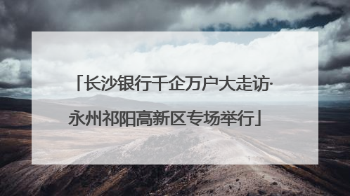 长沙银行千企万户大走访·永州祁阳高新区专场举行