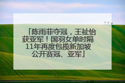陈雨菲夺冠，王祉怡获亚军！国羽女单时隔11年再度包揽新加坡公开赛冠、亚军
