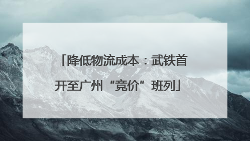 降低物流成本：武铁首开至广州“竞价”班列