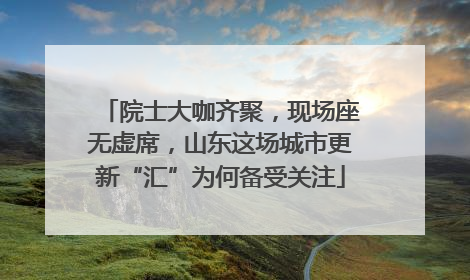 院士大咖齐聚，现场座无虚席，山东这场城市更新“汇”为何备受关注