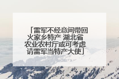 雷军不经意间带回火家乡特产 湖北省农业农村厅或可考虑请雷军当特产大使