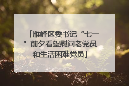 雁峰区委书记“七一”前夕看望慰问老党员和生活困难党员