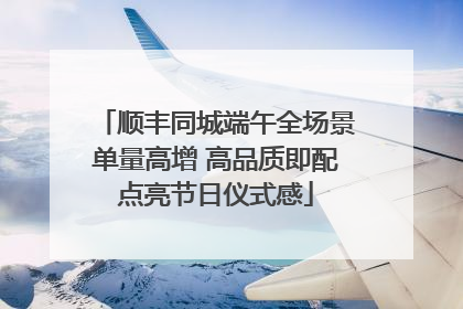 顺丰同城端午全场景单量高增 高品质即配点亮节日仪式感