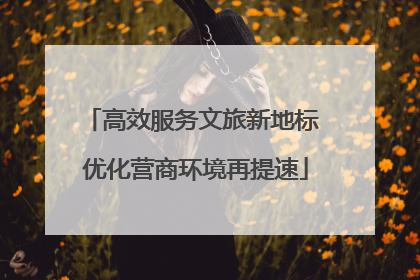 高效服务文旅新地标 优化营商环境再提速