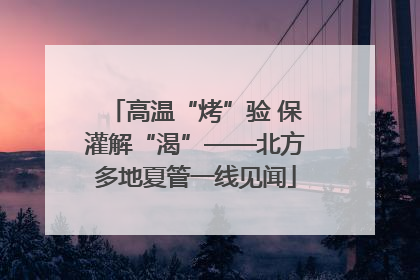 高温“烤”验 保灌解“渴”——北方多地夏管一线见闻