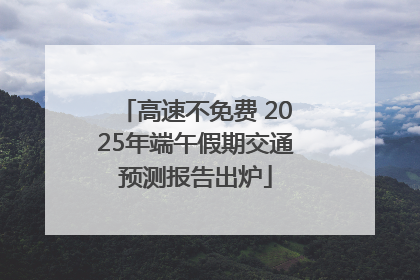高速不免费 2025年端午假期交通预测报告出炉