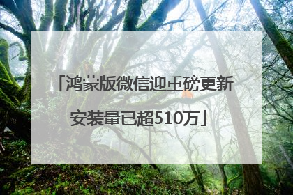 鸿蒙版微信迎重磅更新 安装量已超510万