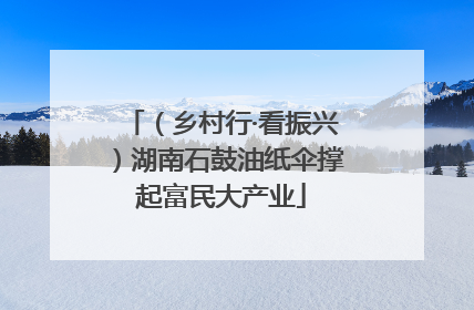 （乡村行·看振兴）湖南石鼓油纸伞撑起富民大产业