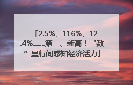 2.5%、116%、12.4%……第一、新高！“数”里行间感知经济活力