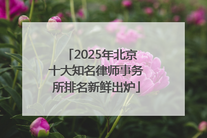 2025年北京十大知名律师事务所排名新鲜出炉