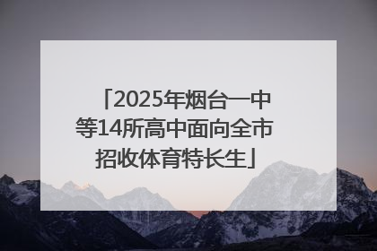 2025年烟台一中等14所高中面向全市招收体育特长生