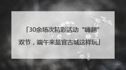 30余场次精彩活动“嗨翻”双节，端午来盐官古城这样玩