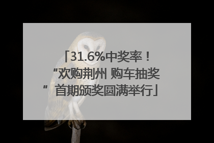 31.6%中奖率！“欢购荆州 购车抽奖”首期颁奖圆满举行