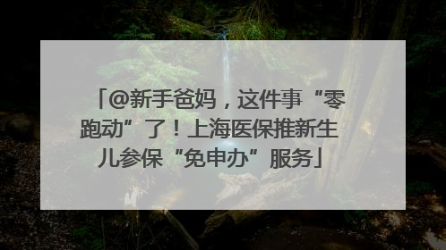 @新手爸妈，这件事“零跑动”了！上海医保推新生儿参保“免申办”服务